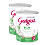 Guigoz Lait de Croissance Bio 3ème âge en Poudre Bébé Dès 10 mois, Lot de 2x800g