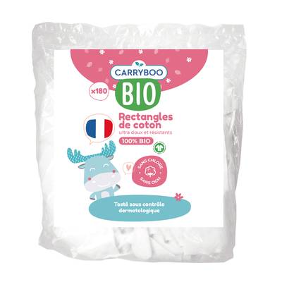 Carryboo Family Pads de Coton 100% Bio Format familial., 180 pièces