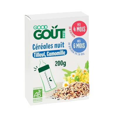 Good Goût Céréales Nuit Douce Camomille Tilleul Bio Bébé Dès 4 Mois, 200g