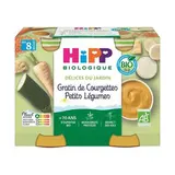 Hipp - Délices du Jardin Gratin de courgettes Petits Légumes Bio Pot Bébé Dès 8 mois, 2x190g