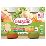Babybio Légumes Offre Diversification 4 Variétés Bio Pots Bébé Dès 4 mois, 4x130g
