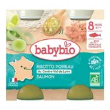 Babybio Risotto poireau saumon bio Pot Bébé dès 8 mois, 2x200g