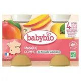 Babybio Mangue, Pomme d'Aquitaine Bio Pot Bébé Dès 4 mois, 2x130g