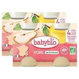 Babybio Poire Williams Bio Pot Bébé Dès 4 mois, Lot de 2 - 2x130g