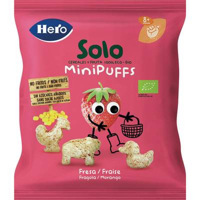 Hero Solo Snack Mini puff Fraise Bio Bébé Dès 8 mois, 18g