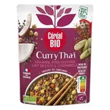 Céréal Bio Curry Thai Vegan- Légumes, Pois Chiches, Lait de Coco et Citronnelle Bio en sachet micro-ondable, 240g