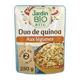 Jardin Bio Etic Duo de quinoa aux légumes Bio en sachet micro-ondable, 250g