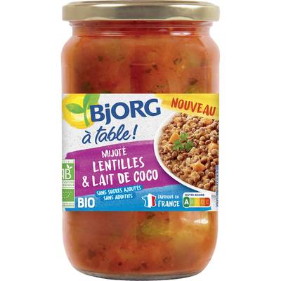 Bjorg Mijoté Lentilles et Lait de Coco Bio, 630g