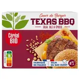 Céréal Bio 2 Coeurs de Burger Végétaux Texas BBQ Soja Blé Epices Bio, 160g