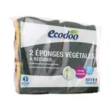 Ecodoo Éponges végétales à récurer, 2 éponges
