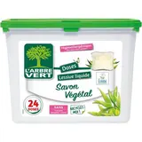 L'arbre Vert Lessive au savon végétal hypoallergénique, 24 capsules