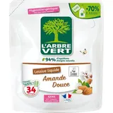 L'arbre Vert Lessive recharge hypoallergénique Amande douce, 1,53L