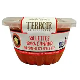 Terroir de Caractère Rillettes 100% Canard de Tradition au Piment d'Espelette, 130g