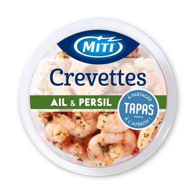 MITI Tapas Crevette Ail et Persil, Barquette de 100 g