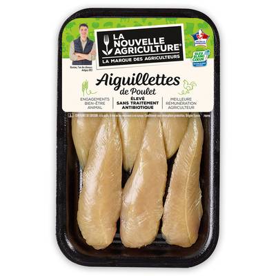 La Nouvelle Agriculture Aiguillettes de Poulet Jaune Bleu Blanc Coeur, 200g