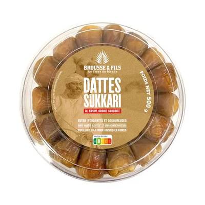 Brousse Vergez Dattes Sukkari d'Arabie Saoudite, 500g