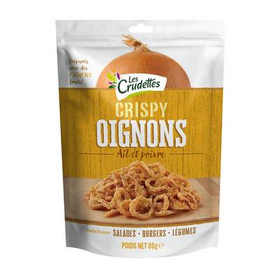 Les crudettes Oignons Frits Ail et Poivre, 80g