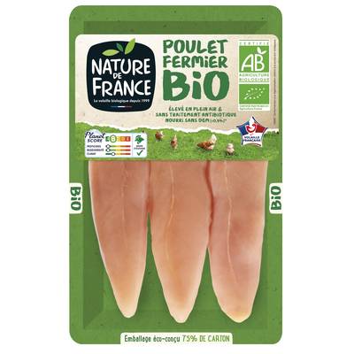 Nature De France Aiguillettes de Poulet Fermier BIO, 250g