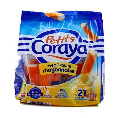 Coraya Petit Coraya, Surimi Sauce Mayonnaise, 20 bâtonnets - 210g