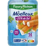Fleury Michon Surimi Moelleux, Taux de Sel Réduit - 25%*, 14 bâtonnets - 230g