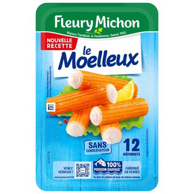 Fleury Michon Surimi Moelleux, 12 bâtonnets - 180g