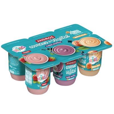 Andros Gourmand et Végétal Dessert végétal fruits du verger, 6x100g