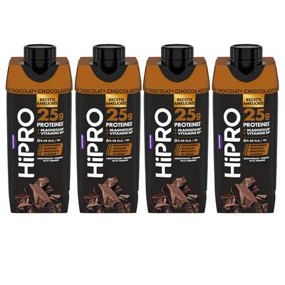 HiPRO Yaourt à boire Chocolat Protéiné 0%mg, Lot de 4x330ml
