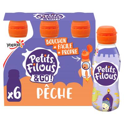 Petits Filous Yaourt à Boire Pêche, 6x100g