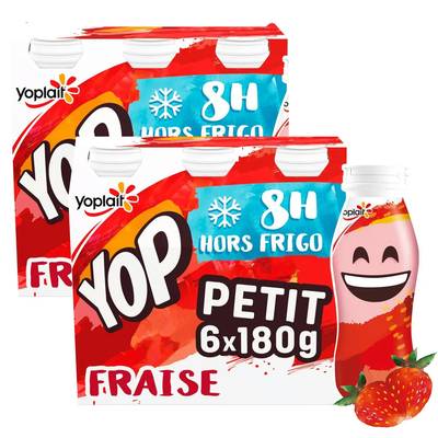Yop Yaourt à Boire Fraise, Lot de 2 - 6x180g