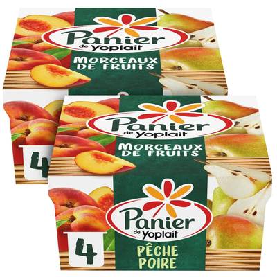 Panier de Yoplait Yaourts Pêche Poire, Lot de 2 - 4x125g