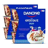 Danone Yaourts à la Grecque Duo Granola Fruits Rouges et Chocolat Blanc, Lot de 2 - 3x100g