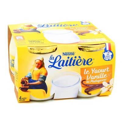 La laitière Yaourts au lait entier vanille, 4x125g