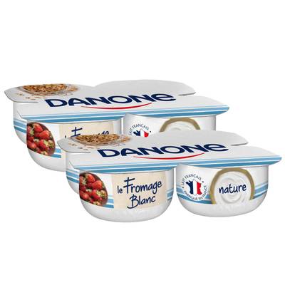 Danone Fromage Blanc Nature 3.2%mg, Lot de 2 - 4x100g