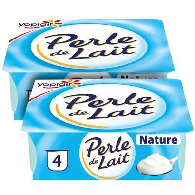 Perle de lait Yaourt Nature, Lot de 2 - 4x125g