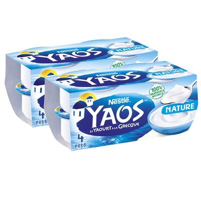 Yaos Yaourt à la grecque nature, Lot de 2 - 4x150g