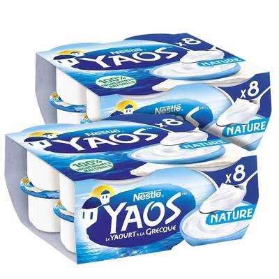 Yaos Yaourt à la Grecque Nature, Lot de 2 - 8x125g