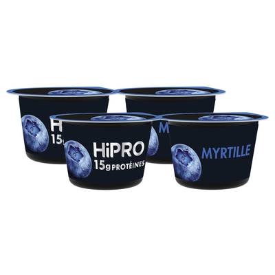 HiPRO Yaourt myrtille protéiné 0%mg, Lot de 2 - 2x160g