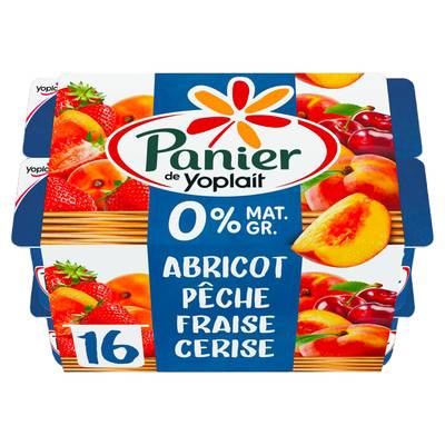 Panier de Yoplait Yaourts Fruits Panachés 0%mg, 16x125g