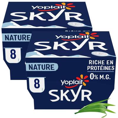 Yoplait Skyr Nature 0%, Lot de 2 - 8x100g