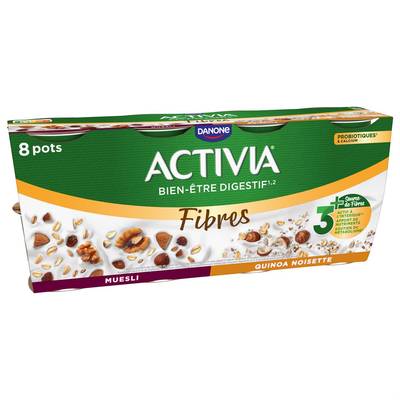 Activia Yaourt muesli et quinoa noisette, 8x120g