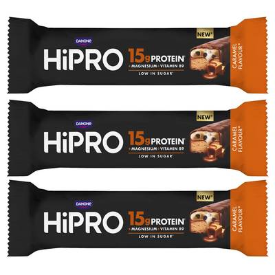 HiPRO Barre protéinée saveur caramel, Lot de 3x45g