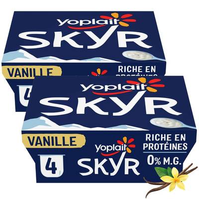 Yoplait Skyr Vanille 0%, Lot de 2 - 4x100g