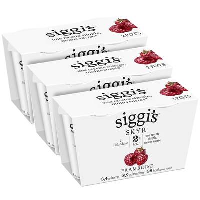 Siggi's Skyr 2%mg Framboise, Lot de 3 - 2x140g