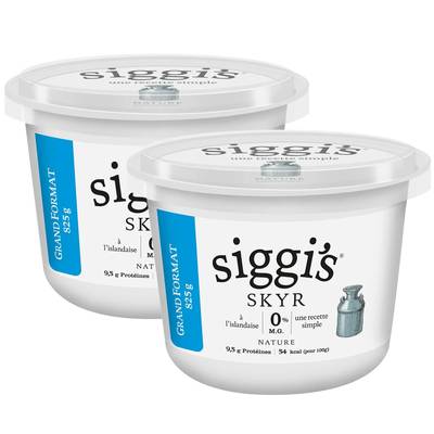 Siggi's Skyr nature 0%mg, Lot de 2x825g