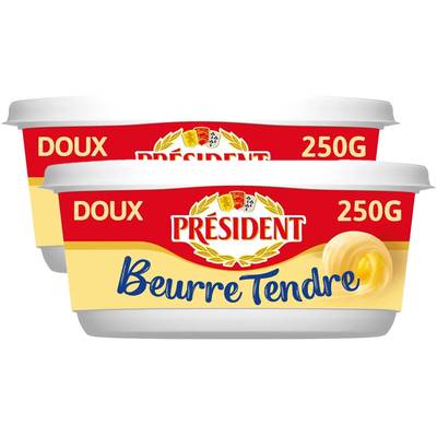Président Beurrier tendre doux, Lot de 2x250g