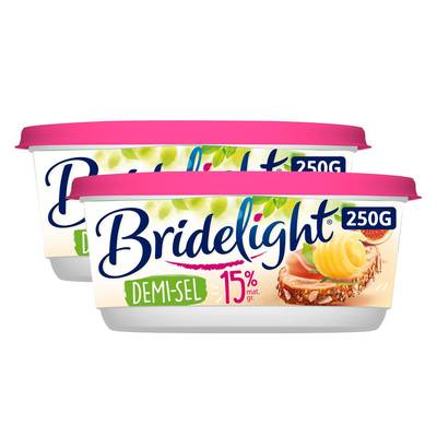 Bridelight Beurre allégé  Demi sel 15%mg, Lot de 2x250g
