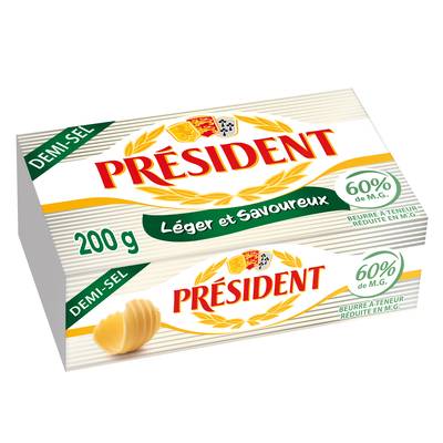 Président Beurre Demi Sel 60%mg, 200g