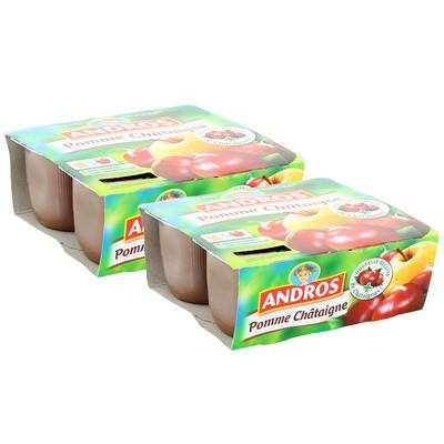 Andros Compote pomme chataîgne, Lot de 2 - 4x100g