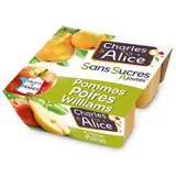 Charles et Alice Pomme poire sans sucre ajouté, 4x100g