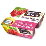 Charles et Alice Pomme framboise sans sucre ajouté, 4x100g